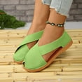 thumbnail image 2 of Hopeusnice Women's Flats Shoes Non-Slip Breathable Soft Flat Heel Closed-Toe Sandals Flock Summer And Fall Shoes Trendy Almond Toe Shoes for Beach Almond Toe Slip-Resistant Walking Shoes Green 43, 2 of 9
