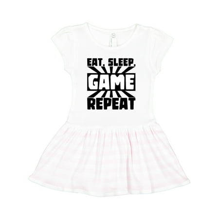 

Inktastic Eat Sleep Game Repeat Gift Toddler Girl Dress