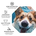 thumbnail image 3 of Zufioo Sea Swimming Corgi Print Leather Coaster Set, Decorative PVC Coasters 4-pack - Scald and Stain-resistant, Suitable for Home, Cafes, Restaurants-Octagon, 3 of 6