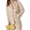 thumbnail image 3 of Ensemble Pyjama Femme Ensemble Pyjama Manches Longues Vêtements de Nuit Ample Homewear Dernier Design, 3 of 8