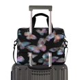 thumbnail image 2 of 16" Laptop Briefcase for Work Travel Laptop Shoulder Bag Carrying Handbag Laptop Case Pink and Cyan Butterflies, 2 of 8