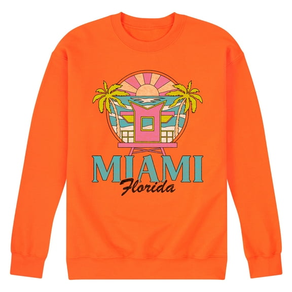 Miami Florida - Men's Crew Neck Fleece Pullover