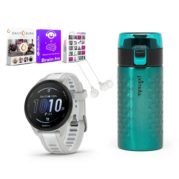 Garmin Forerunner 165 Music GPS Running Smartwatch (Mist Gray/Whitestone) with Accessories Bundle
