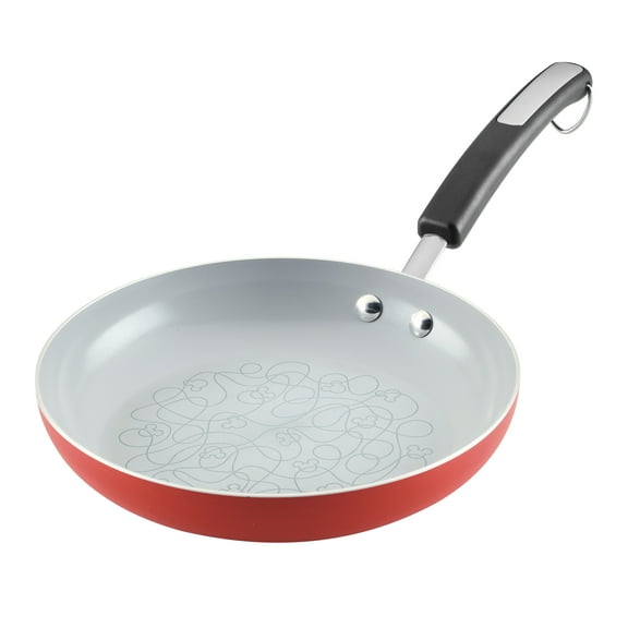 Farberware Disney Bon Voyage 9.5 Inch Ceramic Nonstick Frying Pan / Skillet, Dishwasher Safe, Red
