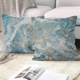 thumbnail image 4 of LAICAIW Marble Pillow Covers 16x16 Inch, Luxury Liquid Blue Marble Texture Modern Decorative Pillow Covers Square Cotton Linen Couch Pillow Cases for Home Decor, Set of 4 (No Insert Included), 4 of 7