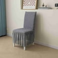 thumbnail image 3 of Elegant Seersucker Furniture Protector with Lace Trim Three Piece Chair Cover Set for Home, 3 of 9