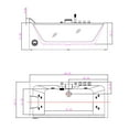 thumbnail image 5 of Empava 67 in. Acrylic Center Drain Rectangular 3-wall Alcove Whirlpool Bathtub in White, 5 of 9