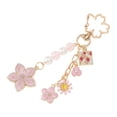 thumbnail image 6 of Unique Bargains 1 Pc Handbag Charm Keychain Flower Bag Accessories Gold Tone Pink, 6 of 6