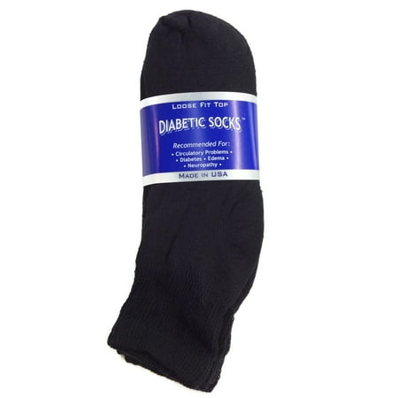Creswell Sock Mills - Creswell 3 Pairs Of Mens Black Diabetic Ankle ...