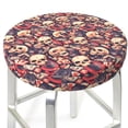 thumbnail image 3 of Honeii Skull rock record artist Bar Stool Covers – Perfect Fit for 12" to 14" Round Stools, Crease-Resistant, Stretchy, Washable & Dustproof Seat Slipcovers-13 inch, 3 of 7