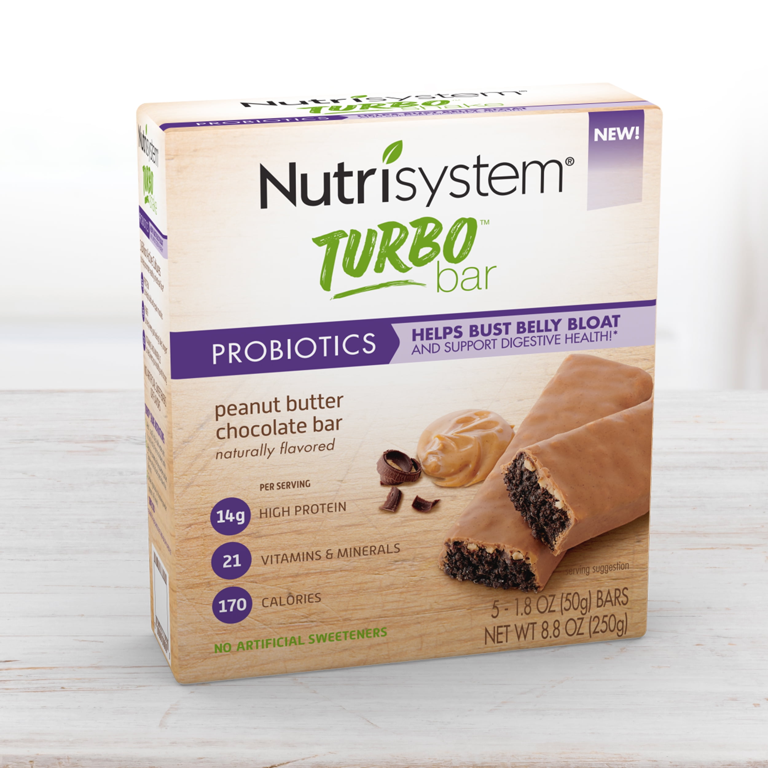 Nutrisystem Turbo Chocolate Peanut Butter Bar, 1.8 Oz, 5 Count