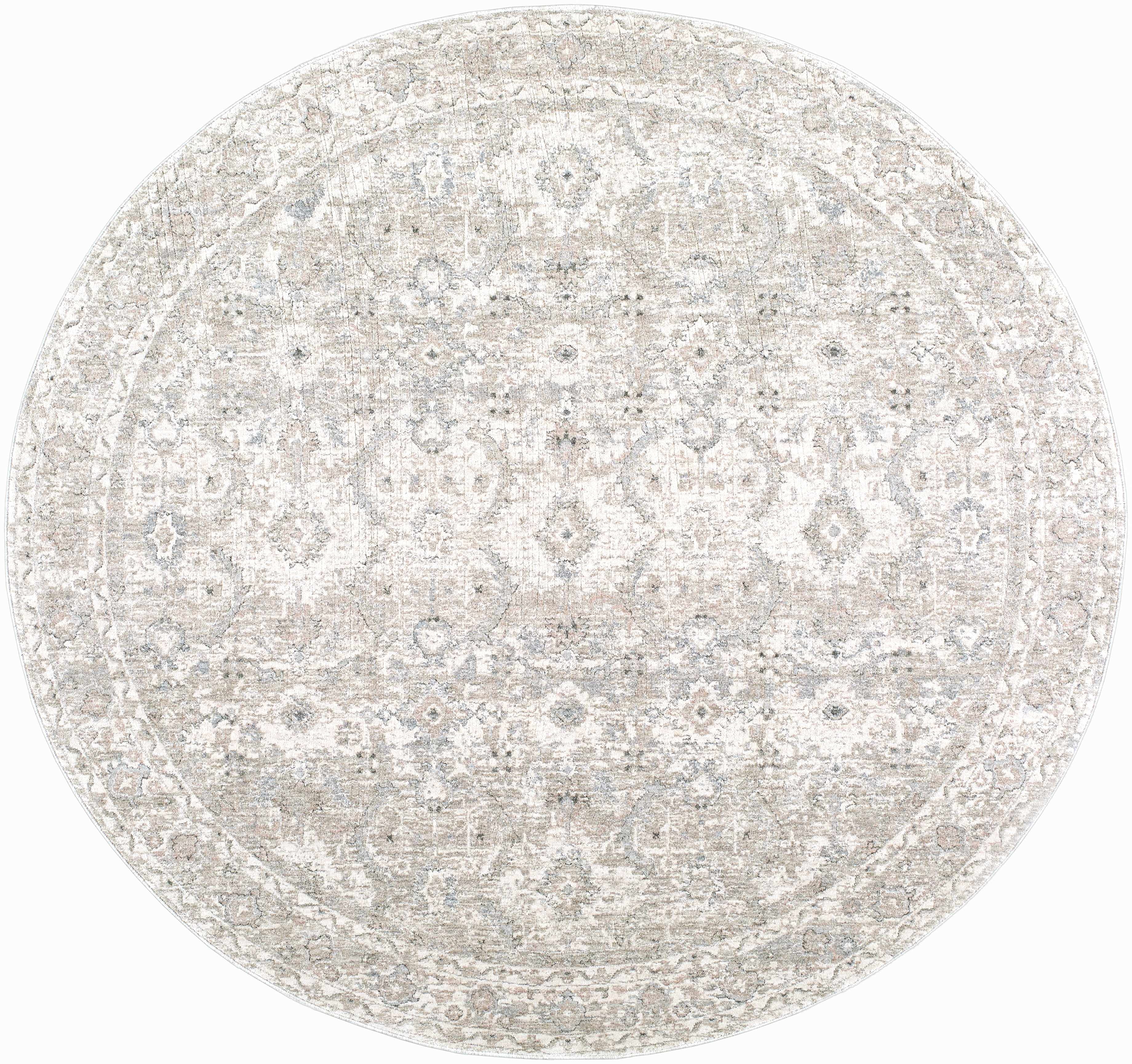 Hauteloom Tyren Living Room, Bedroom Area Rug - Traditional - Light Slate, Cream, Sage - 7'10" x 10'2"