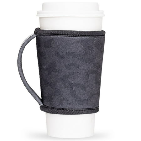 

GoCuff Reusable Hot and Iced Coffee Insulator Sleeve Neoprene Holder - Gray Camo - Medium