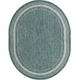 thumbnail image 3 of Unique Loom Outdoor Border Collection Area Rug - Soft Border (7' 10" x 10' Oval Teal/Ivory), 3 of 7