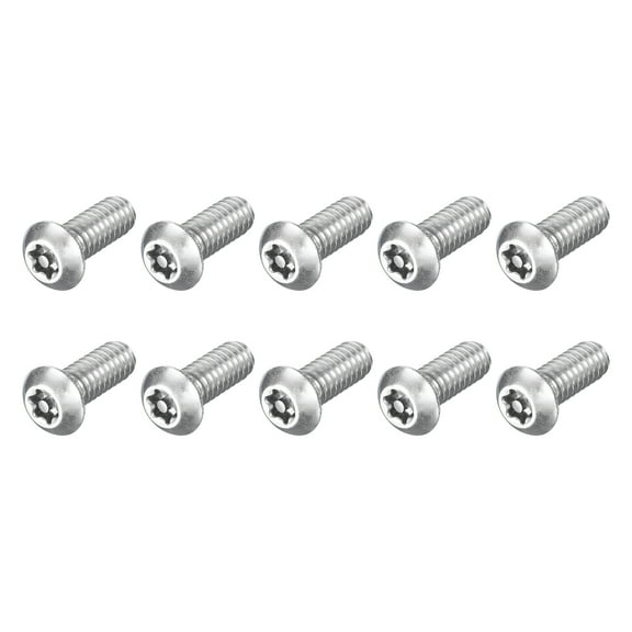 10Pack 1/4-20 x 5/8" Torx Security Machine Screws Bolt, Silver Tone