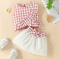 thumbnail image 2 of Loopsun Toddler Girls Summer Sets, Girl's Sleeveless Top And Gauze Bow Skirt Suit Two-piece Set Pink 18-24 Months, 2 of 3