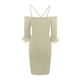 thumbnail image 4 of Vestido sexy de verano con escote cruzado y falda lápiz de un solo hombro para mujer: atractivo diseño cruzado, corte lápiz, 4 of 5