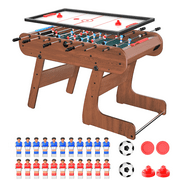 Fiziti 54 Inch Folding Foosball Table,Air Hockey Table for Adults Full Size,2 in 1 Multi Game Soccer Table for Indoor Outdoor, Family, Kids