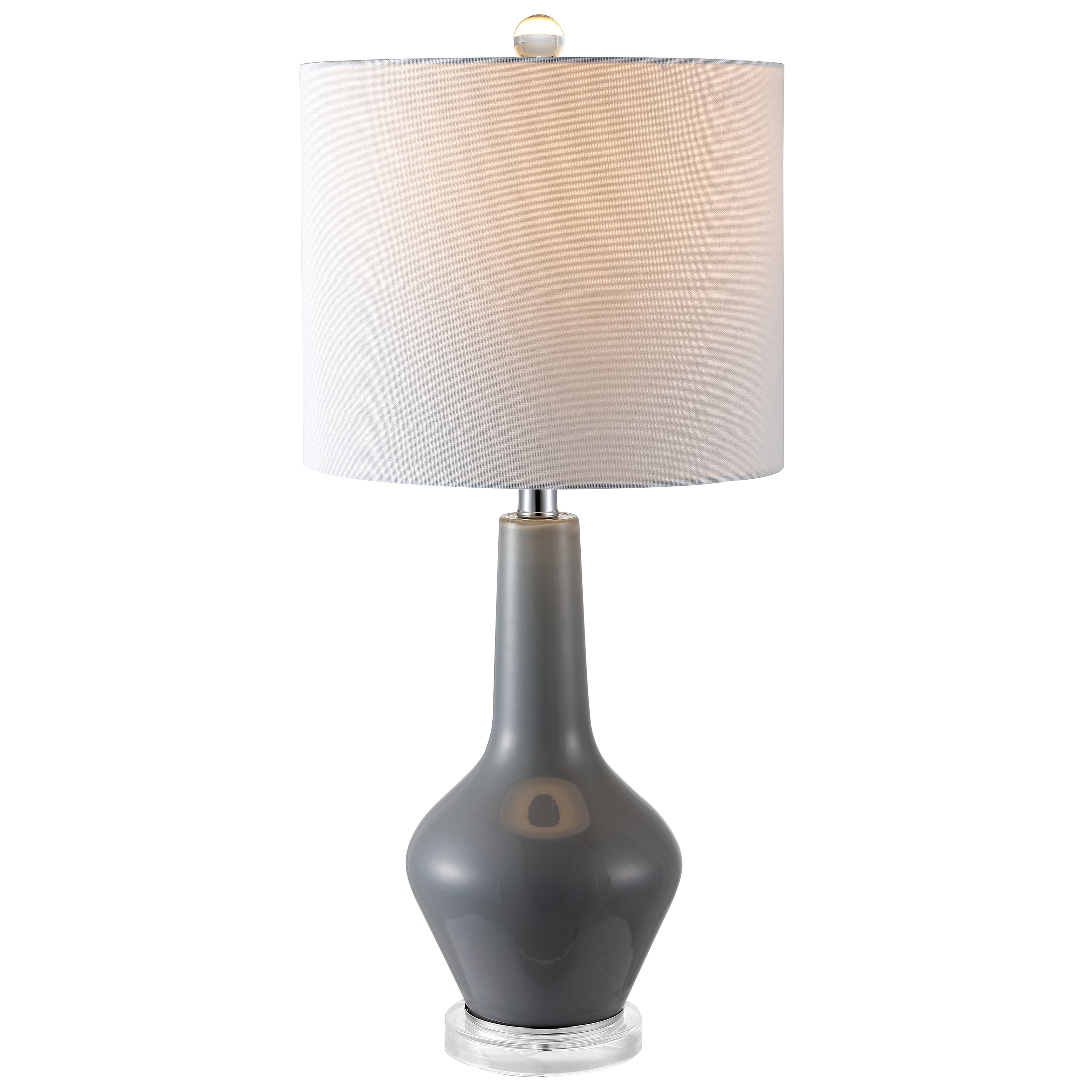 SAFAVIEH Velor 24 in. H Modern Glass Table Lamp, Smoked Grey
