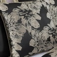thumbnail image 6 of Chezmoi Collection Kelsey Comforter Set Oversized King Size, 7-Piece Black Gold Hibiscus Floral Jacquard Bedding Set, 6 of 9