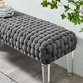 thumbnail image 5 of Modway Prologue Modern Woven Performance Velvet Ottoman in Gray, 5 of 8