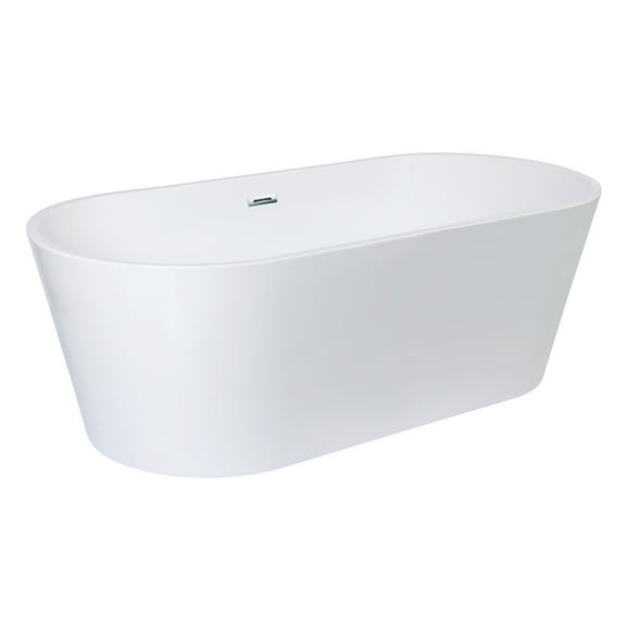 Kingston Brass VTDE713223T 71" Acrylic Oval Double Ended Freestanding Tub with Drain, Glossy White