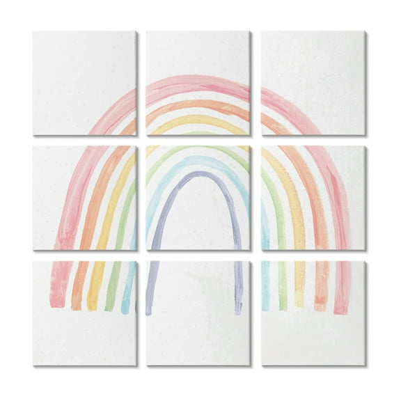 Stupell Indtries Traditional Rainbow Stripes Kid's Minimal Chromatic Arches,12 x 12,Design by Daphne Polselli
