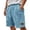 A-Blue444, variant on Men's Leather Patch Shorts Vertical Striped Elastic Waist Daily Weekend Bermudas