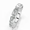 thumbnail image 3 of Dash Jewel Elegant 2.5 Ct Emerald Cut Half Eternity Engagement Band - 14K White Gold Plated - Lab-Created Simulated Diamond - Women's Ideal Proposal Ring - Perfect for Birthdays & Special Occasions, 3 of 3