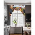 thumbnail image 3 of Yellow Retro Rooster Swag Valances for Windows, Small Curtains Drapes, Elegant Spring Floral Animals Kitchen Window Curtains Over Sink Rod Pocket Window Treatment Valance for Bedroom/Bathroom 56"x36", 3 of 5