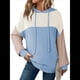 thumbnail image 1 of Sudadera con Capucha para Mujer, de Gran Tamaño, con Bloques de Color, Larga y Cordón Ajustable, Estilo Casual, Otoño 2025 Azul L, 1 of 5