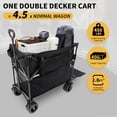 thumbnail image 2 of FICISOG Foldable Double Decker Wagon Cart 400L Large Capacity, Heavy Duty 54" Extender Collapsible Wagon, Folding Utility Garden Cart with Big All-Terrain Wheels & Drink Holders for Camping, 2 of 9