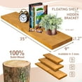 thumbnail image 6 of Sorbus 35" Floating Wall Shelves, Set of 2 Maple Wood Color, Solid Pine Wall-Mounted Shelves for Bathroom, Bedroom & Living Room, 6 of 8