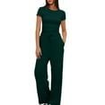 thumbnail image 5 of cfhntfmh Lounge 2 Piece Sets Summer Short Sleeve Ruched Tops Wide Leg Pants Tracksuit Matching Outfits, 5 of 7