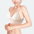 thumbnail image 2 of PEASKJP Women's Full Figure Bra Seamless Ribbed Longline High Neck Sports Bra, Beige S, 2 of 5
