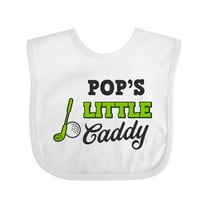 Inktastic Pops Little Caddy with Golf Club and Ball Boys or Girls Baby Bib