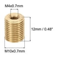 thumbnail image 2 of Uxcell M10xM4x12mm Brass Thread Adapter Reducer Thread Reducing Nuts Insert, 20pcs Fine Thread Tube Pipe Fitting, 2 of 5