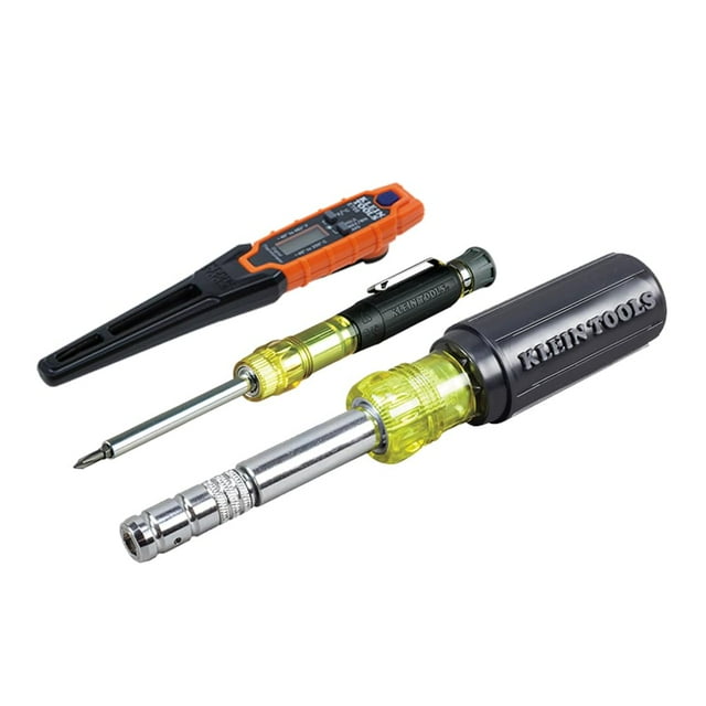 Kit de herramientas HVAC Klein Tools 80049 con destornillador de bolsillo 3 en 1