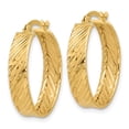 thumbnail image 5 of Auriga Fine Jewelry 14K Yellow Gold and Textured Round Hoop Earrings for Women, 5 of 5