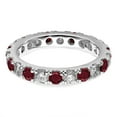 thumbnail image 4 of Auriga Fine Jewelry 14K White Gold Lab Grown Diamond VS/SI GH & Cr Ruby Eternity Band for Women Size 8.5, 4 of 6