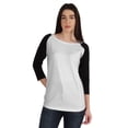 thumbnail image 1 of Inkmeso T-Shirt Raglan à Blocs de Couleur pour Femmes à Manches Trois-Quarts, T-Shirt de Baseball, Haut de Maillot de Sport Décontracté, 1 of 8