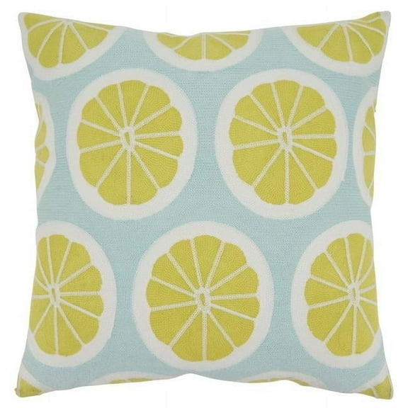 Saro Lifestyle Embroidered Citrus Down Filled Throw Pillow
