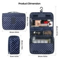 thumbnail image 6 of InnOrca Portable Travel Toiletry Bag Home Cosmetic Organizer Makeup Bag, Navy Blue & Polka Dots, 6 of 7