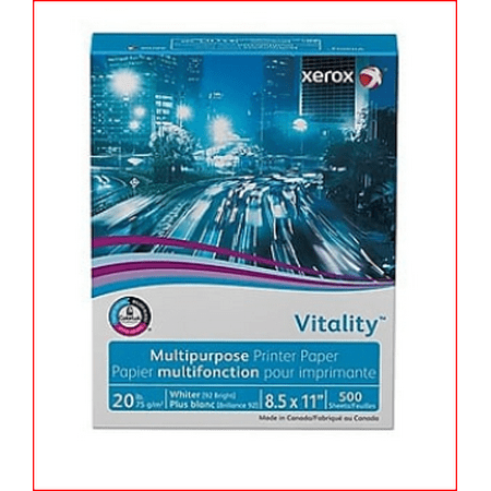 Vitality 30% Recycled Multipurpose Paper, 92 Bright, 20lb, 8.5 x 11, White, 500/Sold as 1
