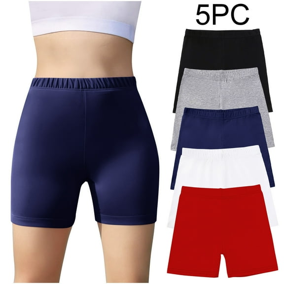 Piuwrlz Teen 5PC Boxer Briefs Girl Underwear,5-Pack Comfortable Solid Color Cotten Panties Red Size 11 Years
