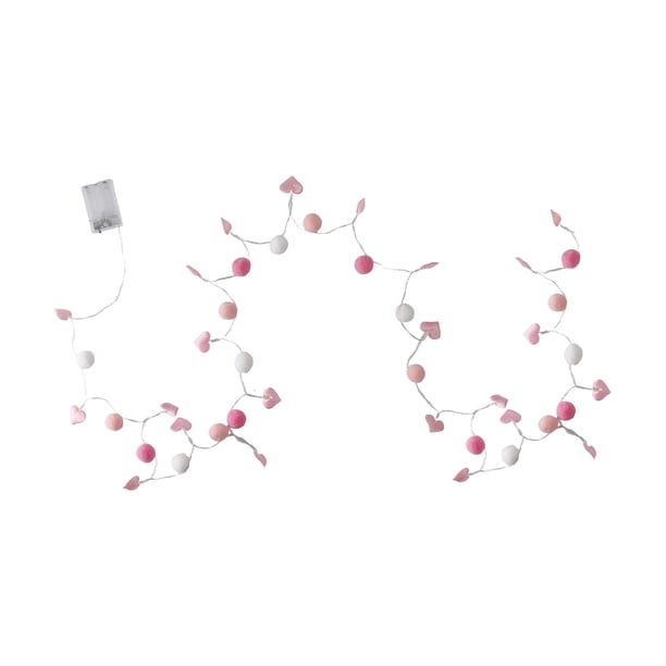 Guirnalda de luces de corazón con 20 luces LED románticas en forma de corazón, decoración de Valentín para repisa de interior.
