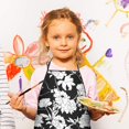 thumbnail image 3 of Pioneer Flower Floral Print Pattern Kids Aprons for Girls and Boys,Adjustable Neck Strap Toddler Aprons for Kids Cooking Baking, 3 of 7
