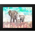 thumbnail image 2 of Baran, John 14x11 Black Modern Framed Museum Art Print Titled - Elephant Family, 2 of 5