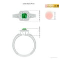 thumbnail image 5 of ANGARA Natural Aeon Square Emerald & Diamond Engagement Ring with Milgrain in 14K White Gold for Women (Size-4mm) | May Birthstone, Anniversary, Jewelry Gift for Women | Natural Emerald Ring, 5 of 9