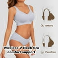 thumbnail image 3 of PoseFree Womens Seamless Wireless Supportive Bra Push Up Comfort Soft No Underwire Full Coverage T-Shirt Bra, 3 of 5